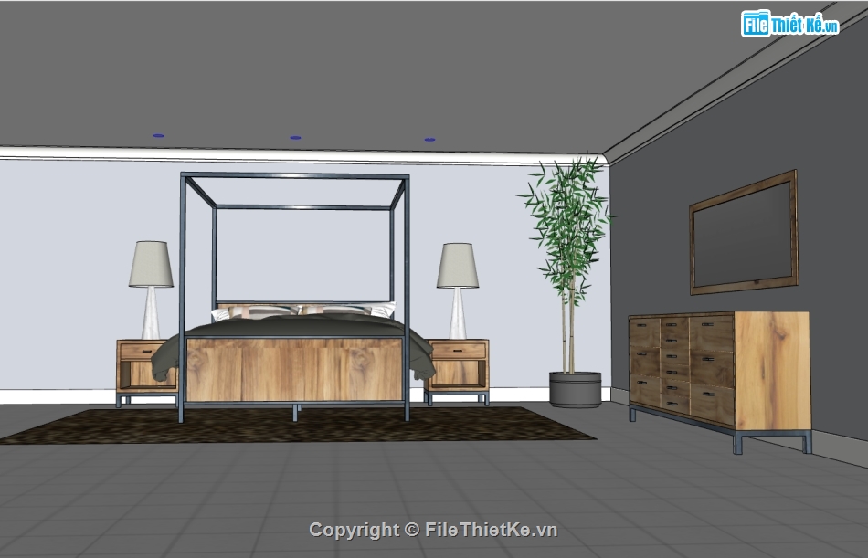 phòng ngủ sketchup,phòng ngủ model sketchup,model phòng ngủ sketchup,file sketchup phòng ngủ