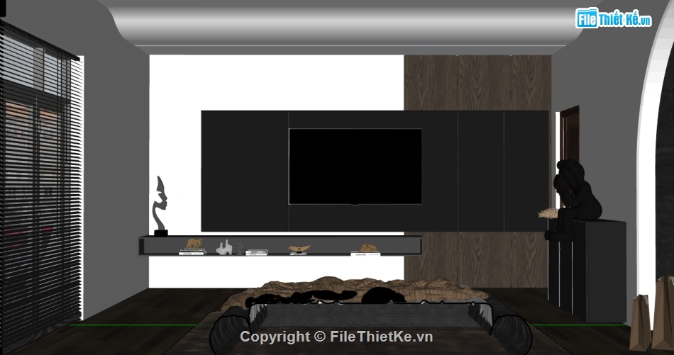 file sketchup phòng ngủ,sketchup nội thất phòng ngủ,phòng ngủ dựng file 3d su,su nội thất phòng ngủ hiện đại