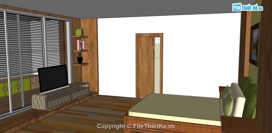 file sketchup phòng ngủ,3d sketchup phòng ngủ,sketchup phòng ngủ đẹp,mẫu phòng ngủ sketchup