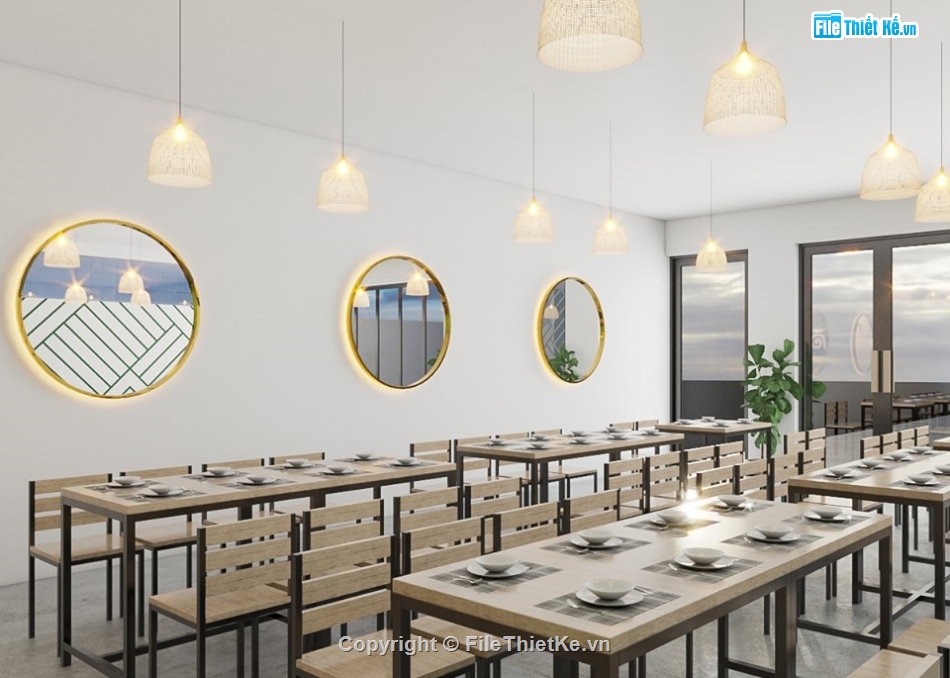 file sketchup quán ăn đẹp,su quán ăn đẹp,file sketchup quán ăn