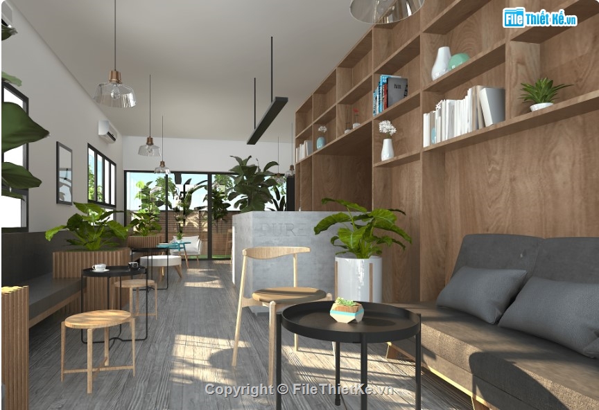 mẫu quán cafe đẹp,sketchup quán cafe,quán cafe sketchup
