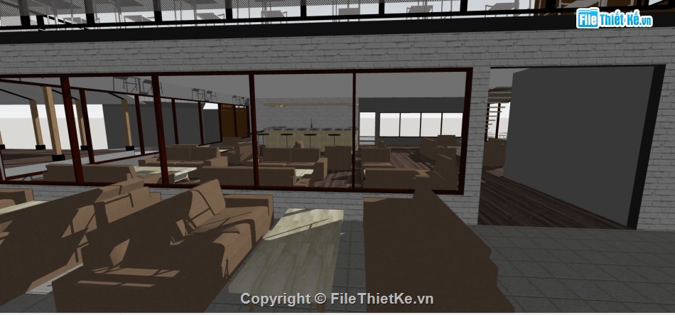 su quán cafe,mẫu quán cafe su,file sketchup quán cafe