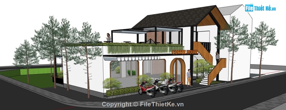 quán cafe file sketchup,sketchup quán cafe,cafe sketchup,quán cafe sketchup