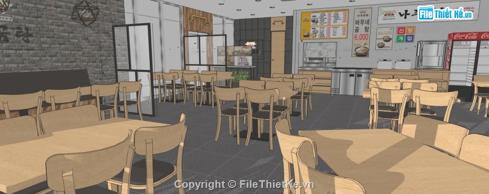 quán cafe file sketchup,sketchup quán cafe,quán cafe sketchup