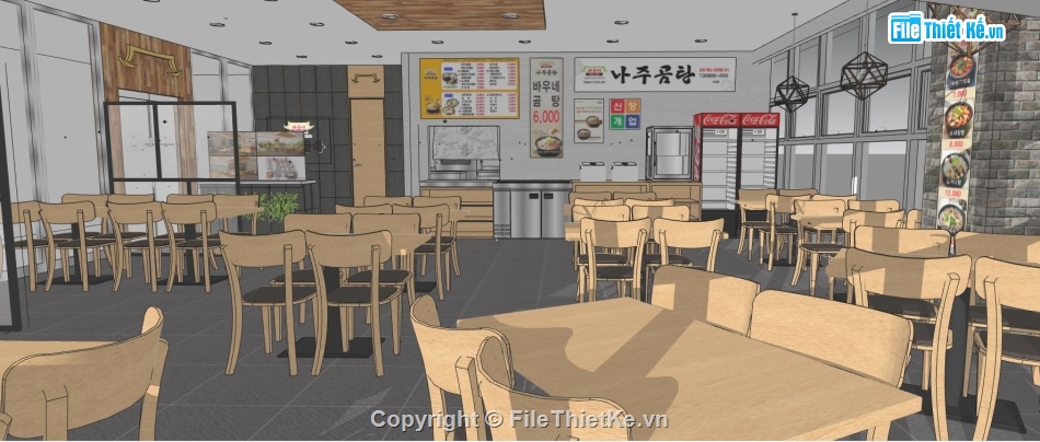 quán cafe file sketchup,sketchup quán cafe,quán cafe sketchup