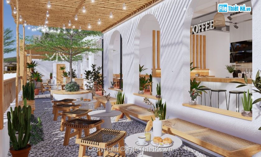 Mẫu quán cafe hiện đại,sketchup quán cafe,quán cafe sketchup,cafe sketchup,file sketchup quán cafe