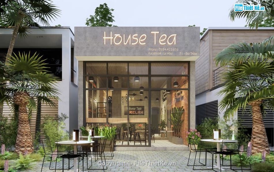 quá trà sữa 3d sketchup,quán trà chanh 3d sketchup,sketchup thiết kế quán cafe,quá trà sữa 3d