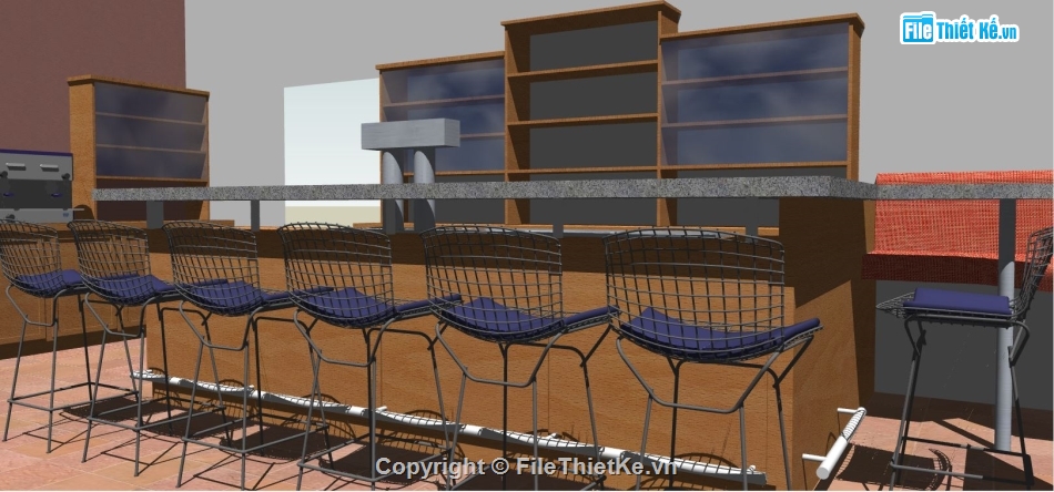 sketchup quầy bar,sketchup quầy,file 3d sketchup quầy bar