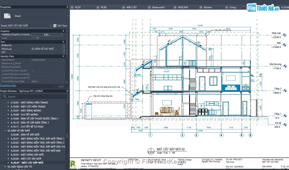 revit nhà phố,revit nhà 2 tầng,revit nội thất,revit nhà phố đẹp