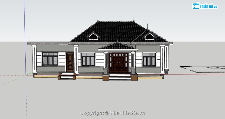 biệt thự 1 tầng,biệt thự sketchup,sketchup biệt thự,sketchup biệt thự 1 tầng