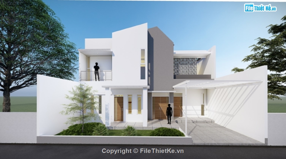 biệt thự 2 tầng,su biệt thự,sketchup biệt thự,sketchup biệt thự 2 tầng