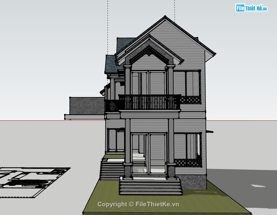 biệt thự 2 tầng,biệt thự sketchup,sketchup biệt thự,su biệt thự 2 tầng,sketchup biệt thự 2 tầng