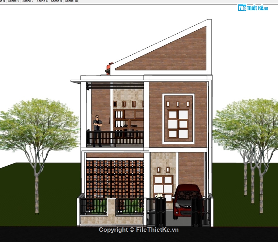 biệt thự 2 tầng,su biệt thự,biệt thự sketchup,su biệt thự 2 tầng