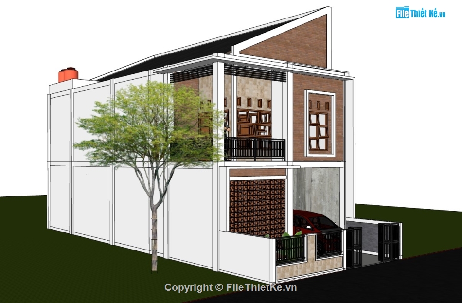 biệt thự 2 tầng,su biệt thự,biệt thự sketchup,su biệt thự 2 tầng