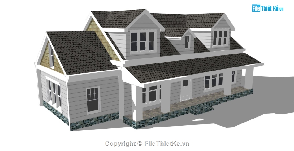 biệt thự 2 tầng,model sketchup biệt thự 2 tầng,phối cảnh biệt thự 2 tầng,thiết kế biệt thự 2 tầng,file sketchup biệt thự đẹp