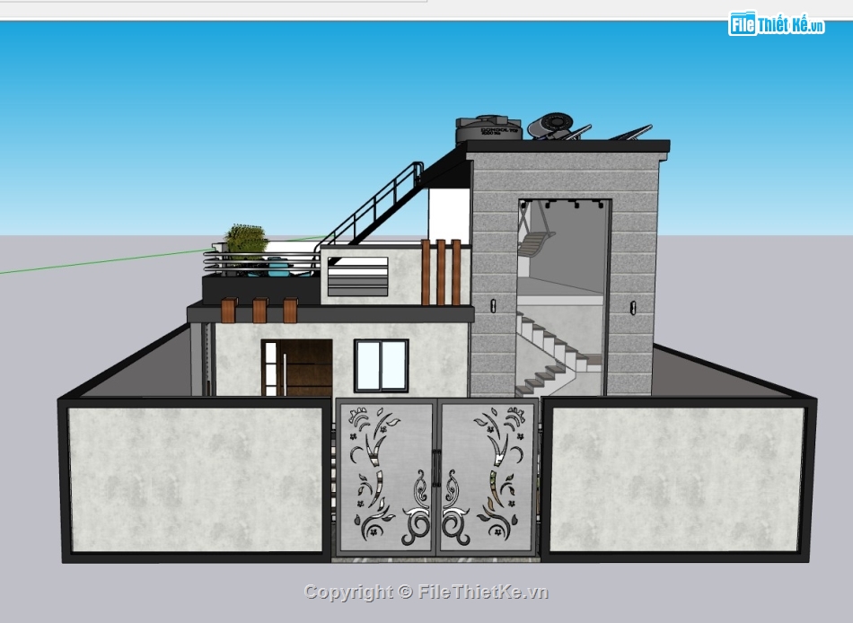 biệt thự 2 tầng,su biệt thự,sketchup biệt thự,su biệt thự 2 tầng,biệt thự sketchup