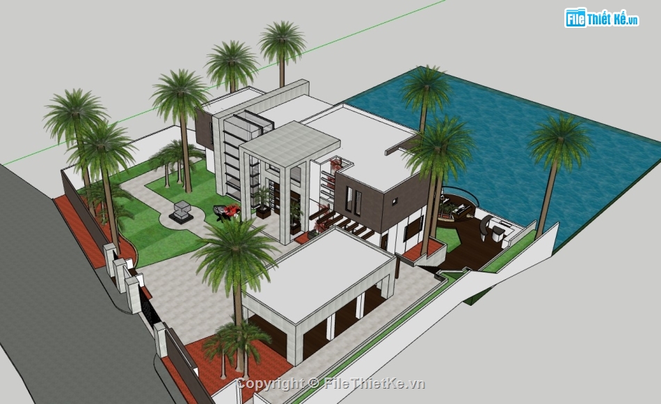 biệt thự 2 tầng,biệt thự sketchup,sketchup biệt thự,sketchup biệt thự 2 tầng,biệt thự  tầng,biệt thự  sketchup