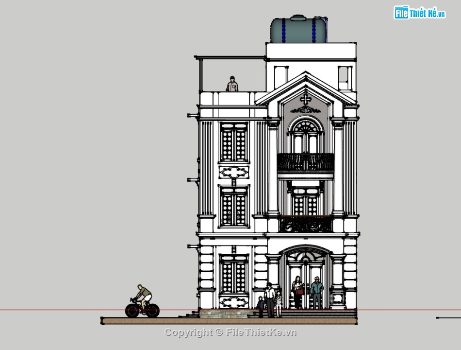 biệt thự 3 tầng,su biệt thự,sketchup biệt thự,su biệt thự 3 tầng,sketchup biệt thự 3 tầng