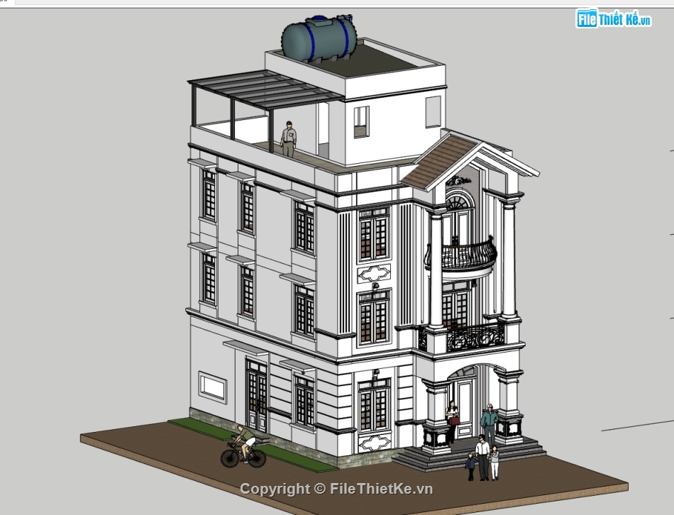 biệt thự 3 tầng,su biệt thự,sketchup biệt thự,su biệt thự 3 tầng,sketchup biệt thự 3 tầng