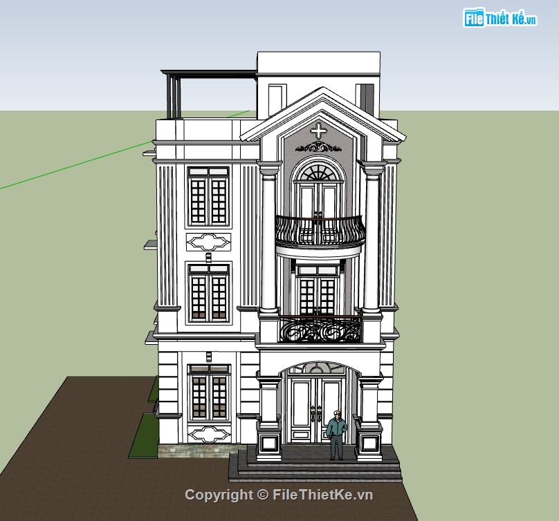 biệt thự 3 tầng,su biệt thự,sketchup biệt thự,su biệt thự 3 tầng,sketchup biệt thự 3 tầng