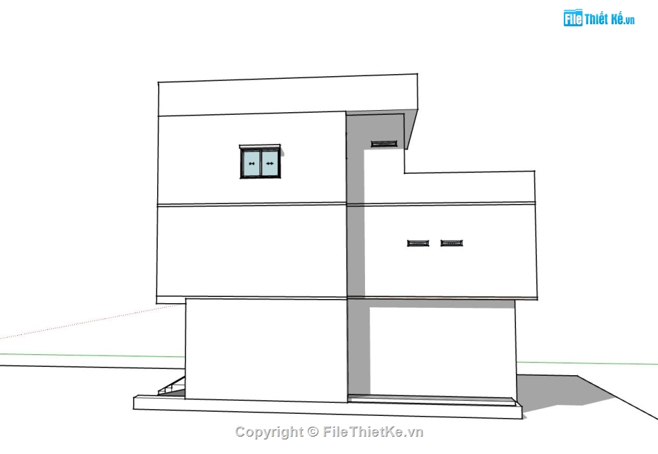 biệt thự 3 tầng,biệt thự 3 tầng mái bằng,biệt thự sketchup,mẫu sketchup biệt thự 3 tầng,phối cảnh biệt thự 3 tầng