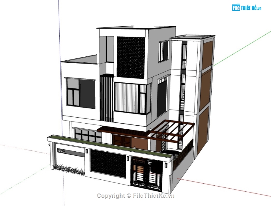 biệt thự 3 tầng,su biệt thự 3 tầng,sketchup biệt thự 3 tầng,su biệt thự,sketchup biệt thự