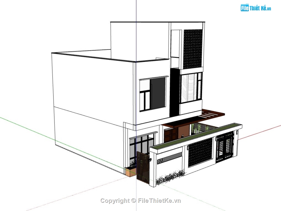 biệt thự 3 tầng,su biệt thự 3 tầng,sketchup biệt thự 3 tầng,su biệt thự,sketchup biệt thự