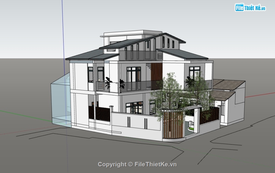 biệt thự 3 tầng,biệt thự sketchup,sketchup biệt thự 3 tầng,biệt thự  3 tầng,biệt thự 3 tầng sketchup