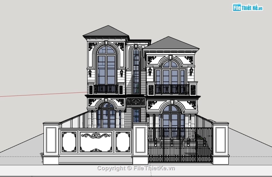 biệt thự 3 tầng,su biệt thự,sketchup biệt thự,su biệt thự 3 tầng,sketchup biệt thự 3 tầng