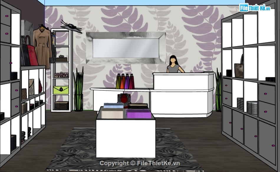 sketchup cửa hàng,cửa hàng,cửa hàng sketchup,Mẫu cửa hàng quán
