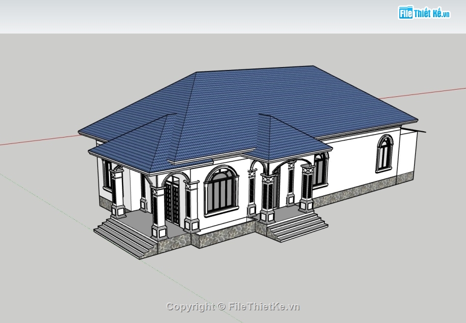 nhà cấp 4,nhà cấp 4 sketchup,sketchup nhà cấp 4