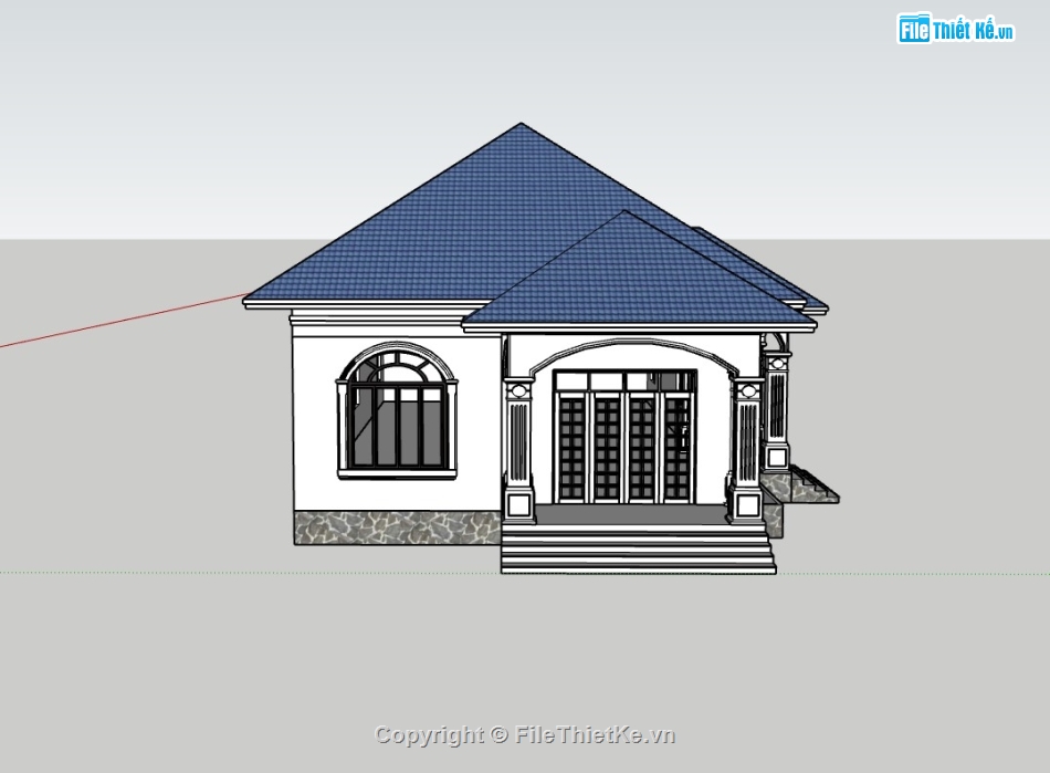 nhà cấp 4,nhà cấp 4 sketchup,sketchup nhà cấp 4