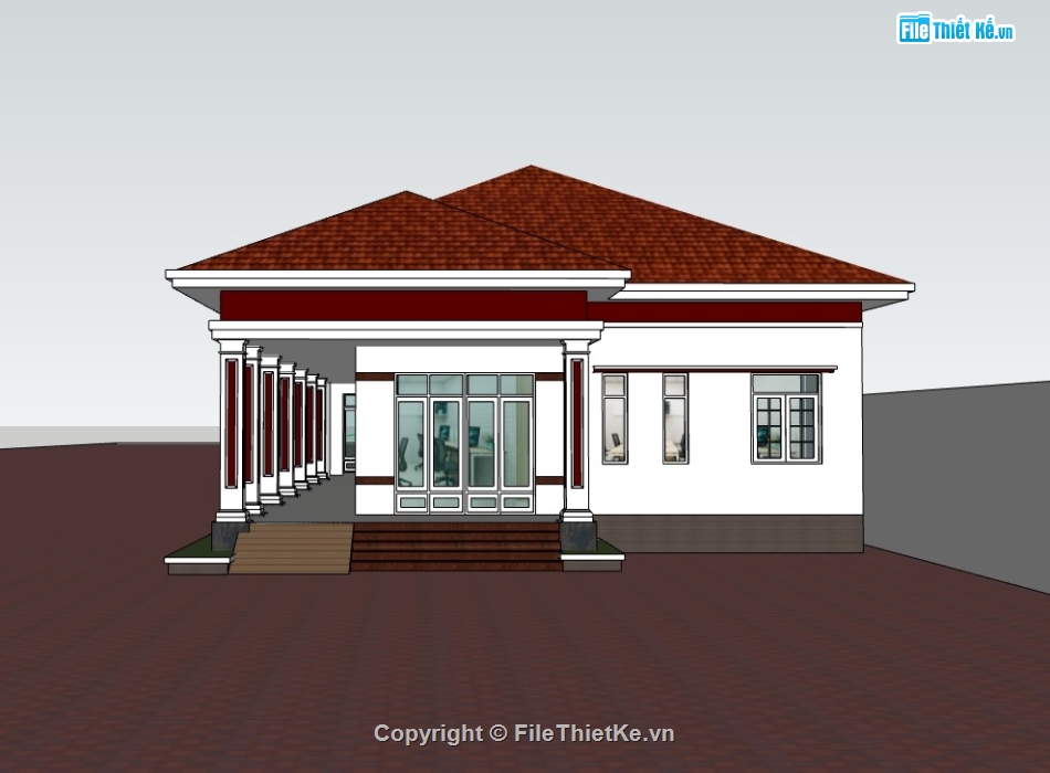 nhà cấp 4,nhà cấp 4 sketchup,sketchup nhà cấp 4,su nhà cấp 4