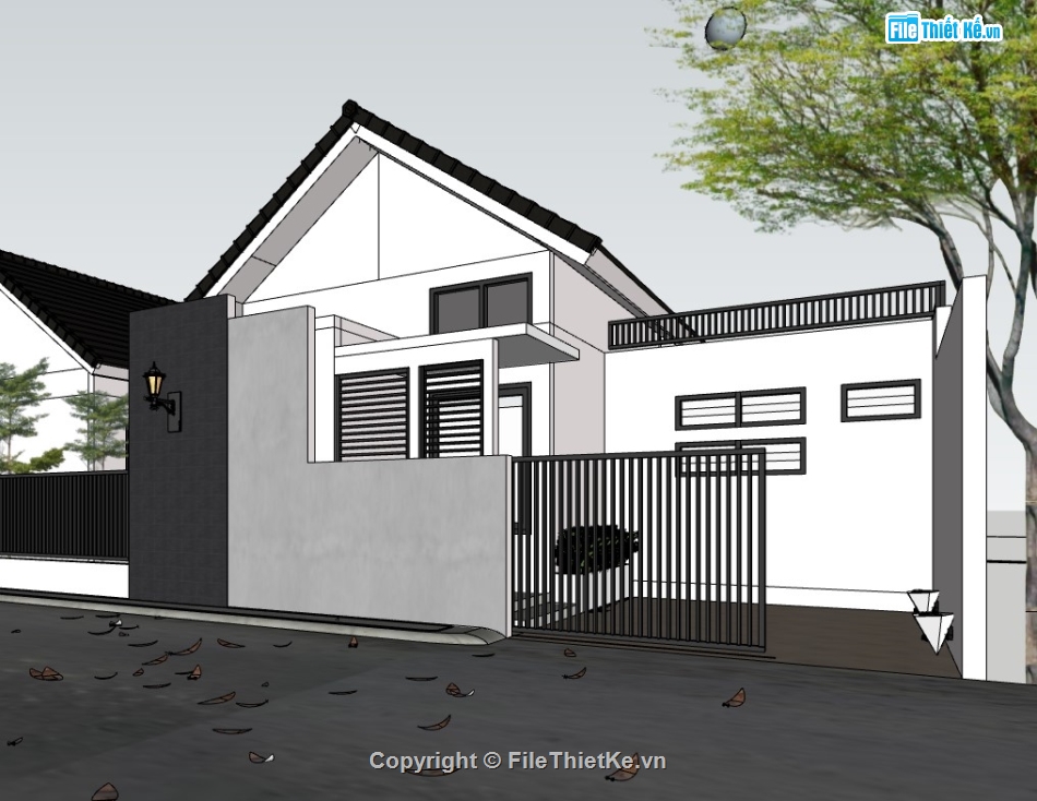 nhà cấp 4,nhà cấp 4 sketchup,sketchup nhà cấp 4,su nhà cấp 4