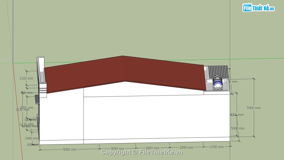 nhà cấp 4,model sketchup nhà cấp 4,thiết kế nhà cấp 4,sketchup nhà cấp 4 hiện đại