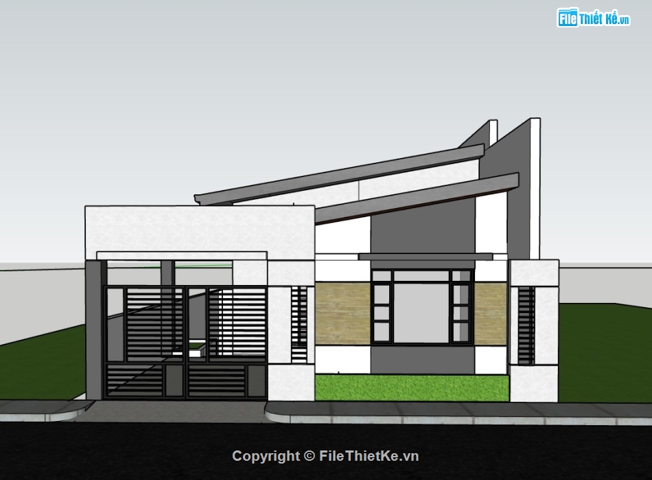 nhà cấp 4,nhà cấp 4 sketchup,sketchup nhà cấp 4