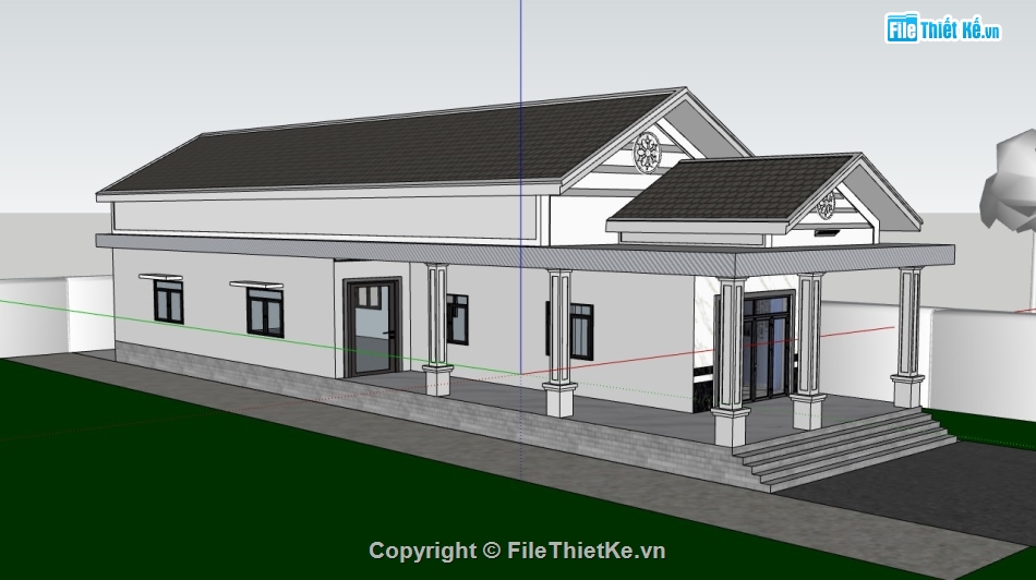 nhà cấp 4,nhà cấp 4 sketchup,sketchup nhà cấp 4,su nhà cấp 4