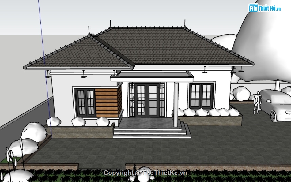 nhà cấp 4,nhà cấp 4 sketchup,sketchup nhà cấp 4,su nhà cấp 4