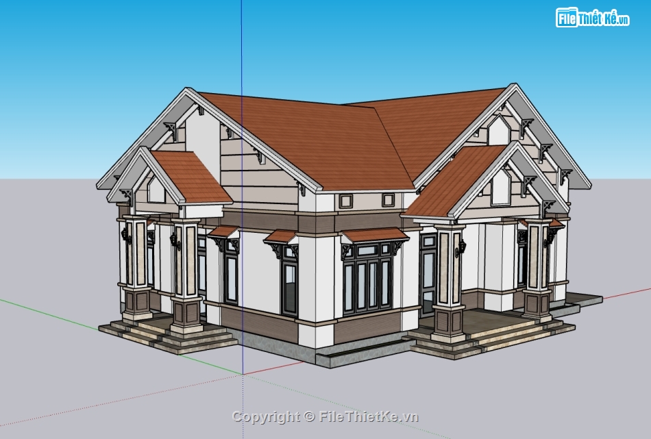 nhà cấp 4,sketchup nhà cấp 4,nhà cấp 4 sketchup,nhà cấp 4 mới nhất