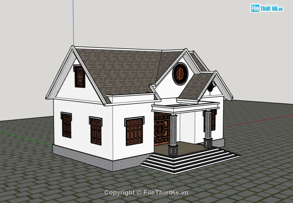 nhà cấp 4,su nhà cấp 4,nhà cấp 4 sketchup