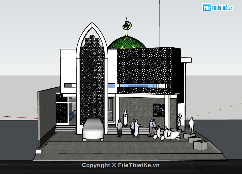 su nhà hàng,sketchup nhà hàng,nhà hàng