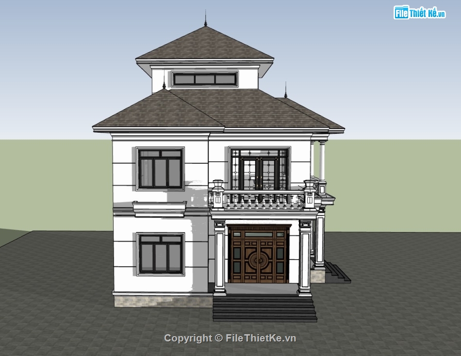 su nhà phố,nhà phố,sketchup nhà phố