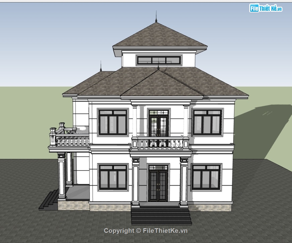 su nhà phố,nhà phố,sketchup nhà phố