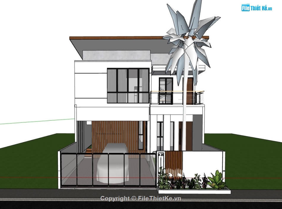 su nhà phố,sketchup nhà phố,su nhà phố 2 tầng