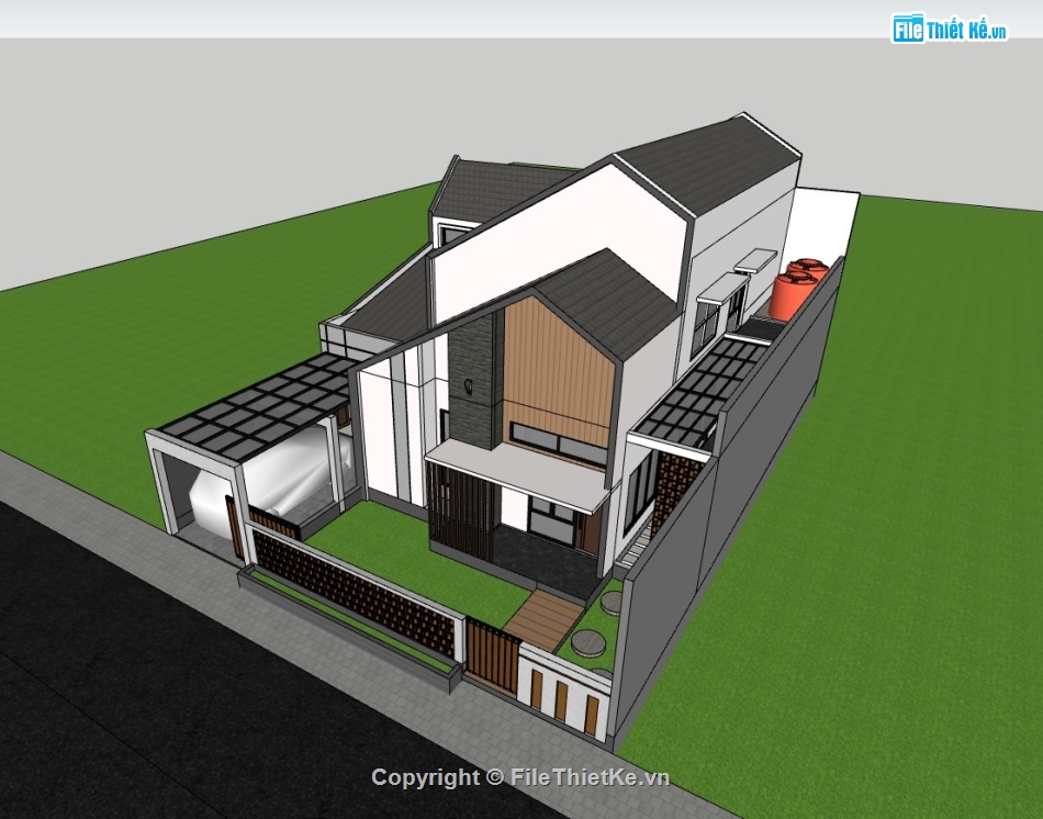 sketchup nhà phố 2 tầng,su nhà phố,sketchup nhà phố,su nhà phố 2 tầng