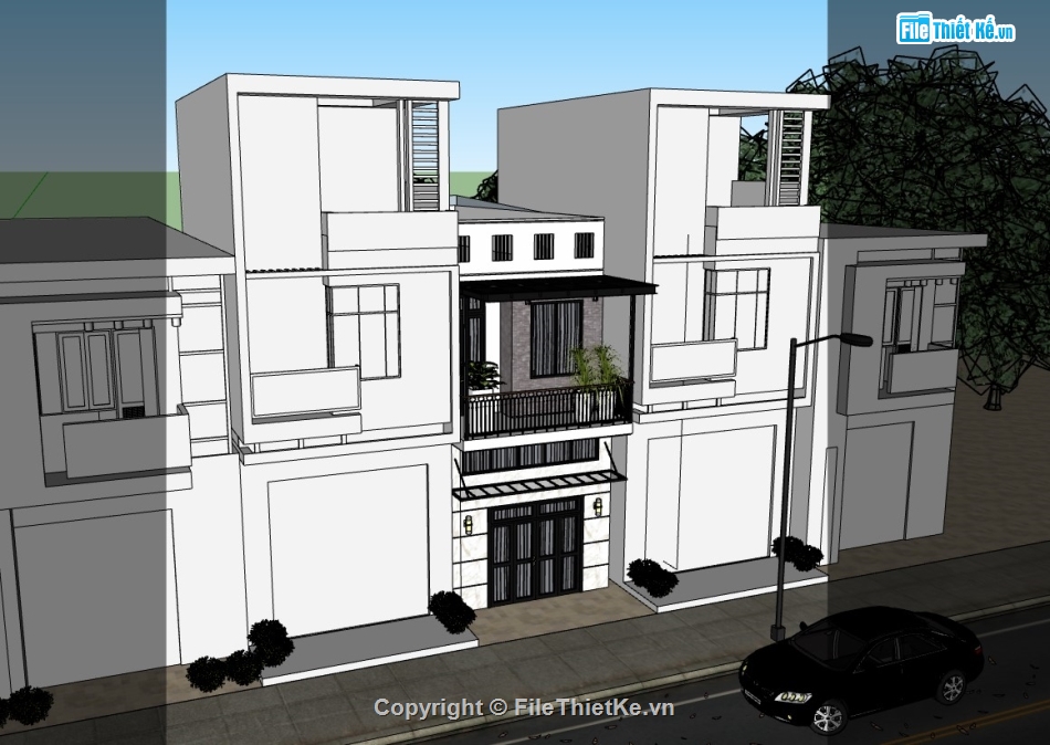 su nhà phố,sketchup nhà phố,su nhà phố 2 tầng,nhà phố 2 tầng