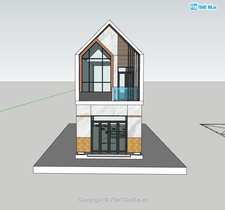 nhà phố 2 tầng,su nhà phố,sketchup nhà phố,sketchup nhà phố 2 tầng