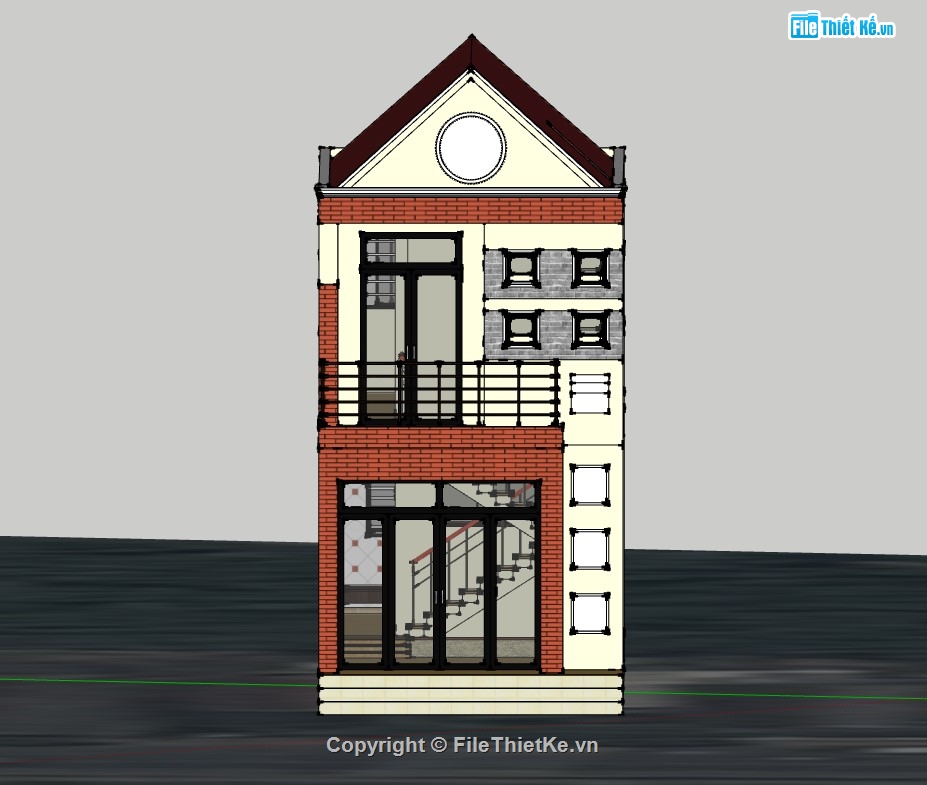 nhà phố 2 tầng,su nhà phố,sketchup nhà phố,su nhà phố 2 tầng