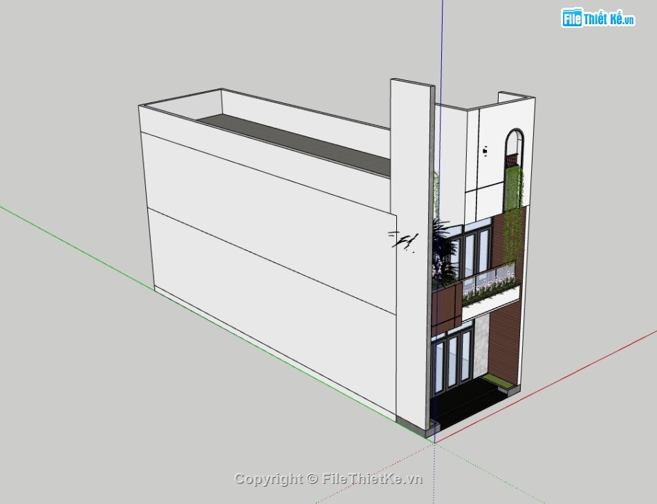 nhà phố 2 tầng,su nhà phố,sketchup nhà phố 2 tầng,nhà phố,sketchup nhà phố