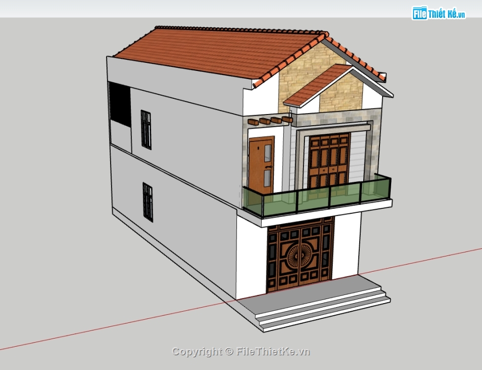 Nhà phố 2 tầng,su nhà phố 2 tầng,sketchup nhà phố 2 tầng,sketchup nhà phố,su nhà phố